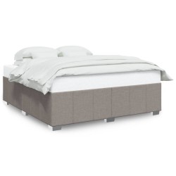 Cadre de lit sans matelas taupe 200x200 cm tissu 