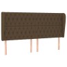 Tête de lit avec oreilles Marron foncé 183x23x118/128 cm Tissu 