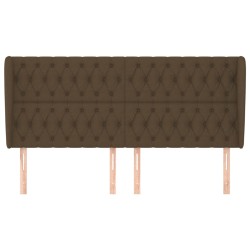 Tête de lit avec oreilles Marron foncé 183x23x118/128 cm Tissu 