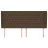 Tête de lit avec oreilles Marron foncé 183x23x118/128 cm Tissu 