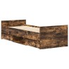 Cadre de lit sans matelas chêne fumé 90x190 cm 