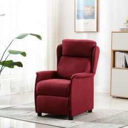 Fauteuil Inclinable Tissu Rouge Vin 
