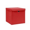 Boîtes de rangement avec couvercles 10 pcs 28x28x28 cm Rouge 