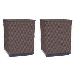 Jardinières 2 pcs marron 30x30x37 cm polypropylène 