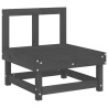 Salon de jardin 3 pcs gris bois massif de pin 