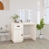 Coiffeuse avec LED Blanc 95x50x133,5 cm Bois de pin massif 