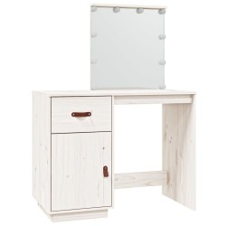 Coiffeuse avec LED Blanc 95x50x133,5 cm Bois de pin massif 