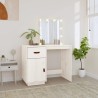 Coiffeuse avec LED Blanc 95x50x133,5 cm Bois de pin massif 
