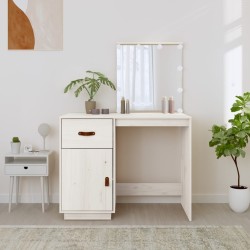Coiffeuse avec LED Blanc 95x50x133,5 cm Bois de pin massif 