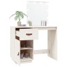 Coiffeuse avec LED Blanc 95x50x133,5 cm Bois de pin massif 