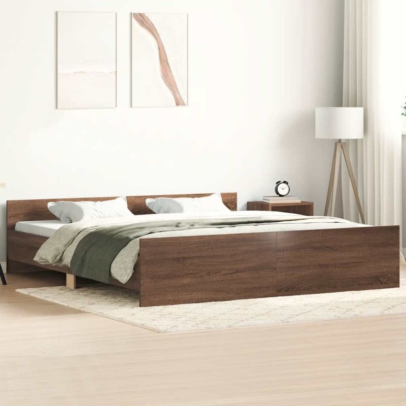 Cadre de lit sans matelas chêne marron 180x200 cm 