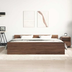 Cadre de lit sans matelas chêne marron 180x200 cm 