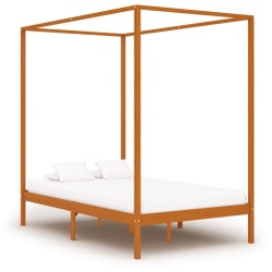 Cadre de lit à baldaquin sans matelas bois massif 120x200 cm 