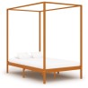 Cadre de lit à baldaquin sans matelas bois massif 120x200 cm 