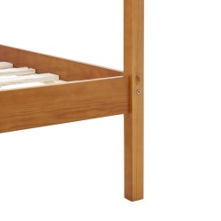 Cadre de lit à baldaquin sans matelas bois massif 120x200 cm 