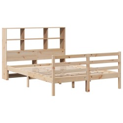 Lit bibliothèque sans matelas 120x200 cm bois de pin massif 