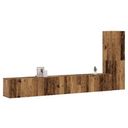 Meubles TV muraux 3 pcs vieux bois bois d'ingénierie 