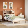 Lit bibliothèque sans matelas 135x190 cm bois de pin massif 