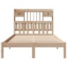 Lit bibliothèque sans matelas 135x190 cm bois de pin massif 