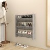Armoire à chaussures murale Gris béton 80x18x90 cm Aggloméré 