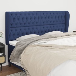 Tête de lit avec oreilles Bleu 183x23x118/128 cm Tissu 
