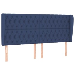 Tête de lit avec oreilles Bleu 183x23x118/128 cm Tissu 