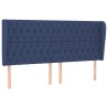 Tête de lit avec oreilles Bleu 183x23x118/128 cm Tissu 