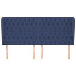 Tête de lit avec oreilles Bleu 183x23x118/128 cm Tissu 