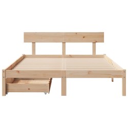 Cadre de lit sans matelas 135x190 cm bois de pin massif 