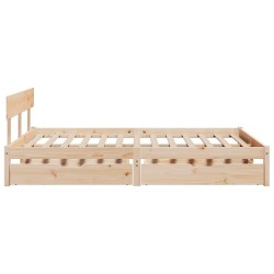 Cadre de lit sans matelas 135x190 cm bois de pin massif 