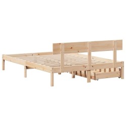 Cadre de lit sans matelas 135x190 cm bois de pin massif 