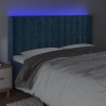 Tête de lit à LED Bleu foncé 163x16x118/128 cm Velours 