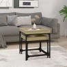 Tables d'appoint 2 pcs Chêne sonoma Bois d'ingénierie 