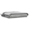 Cadre de lit et lumières LED sans matelas gris béton 160x200 cm 
