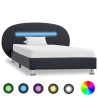Cadre de lit avec LED sans matelas noir similicuir 90x200 cm 
