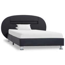 Cadre de lit avec LED sans matelas noir similicuir 90x200 cm 