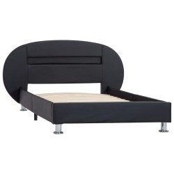 Cadre de lit avec LED sans matelas noir similicuir 90x200 cm 