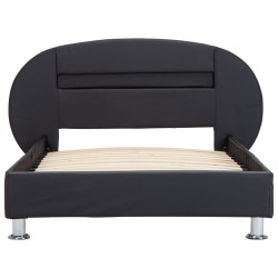Cadre de lit avec LED sans matelas noir similicuir 90x200 cm 