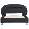 Cadre de lit avec LED sans matelas noir similicuir 90x200 cm 