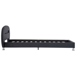 Cadre de lit avec LED sans matelas noir similicuir 90x200 cm 