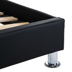 Cadre de lit avec LED sans matelas noir similicuir 90x200 cm 