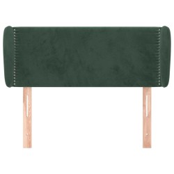 Tête de lit avec oreilles Vert foncé 93x23x78/88 cm Velours 