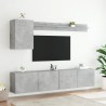 Unités murales TV 5 pcs gris béton bois d'ingénierie 