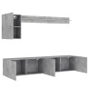 Unités murales TV 5 pcs gris béton bois d'ingénierie 