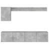 Unités murales TV 5 pcs gris béton bois d'ingénierie 