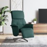 Fauteuil inclinable avec repose-pieds vert foncé tissu 