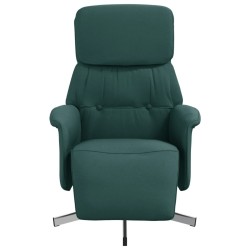 Fauteuil inclinable avec repose-pieds vert foncé tissu 
