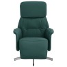 Fauteuil inclinable avec repose-pieds vert foncé tissu 