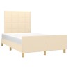 Cadre de lit sans matelas crème 120x190 cm tissu 