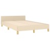 Cadre de lit sans matelas crème 120x190 cm tissu 